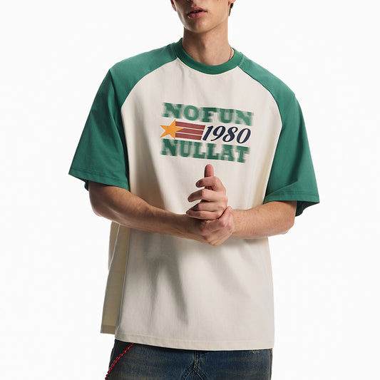 Unisex Graphic Tee Fashion Letter Print Raglan Short Sleeve T-Shirt