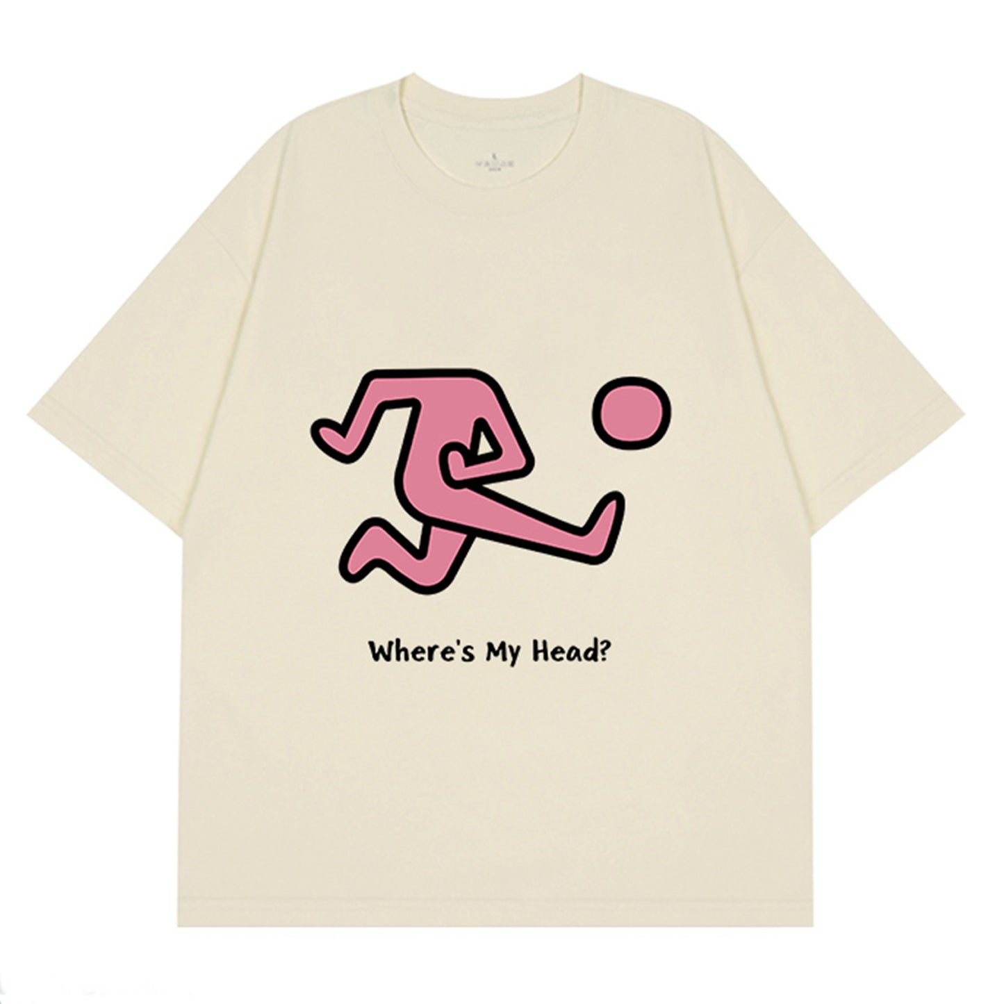 Unisex Funny Graphic Tee Where's My Head? Letter Print Short Sleeve T-Shirt