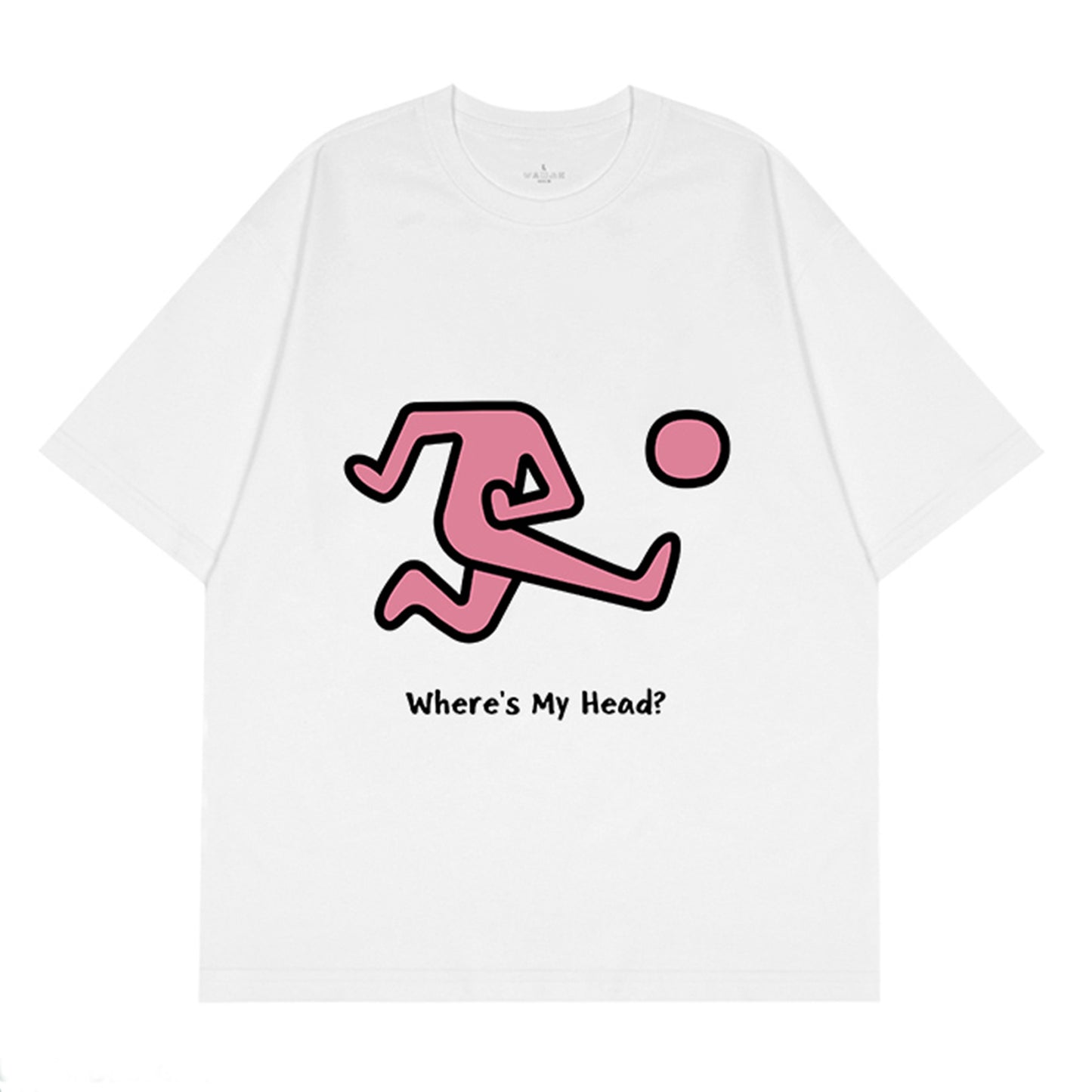 Unisex Funny Graphic Tee Where's My Head? Letter Print Short Sleeve T-Shirt